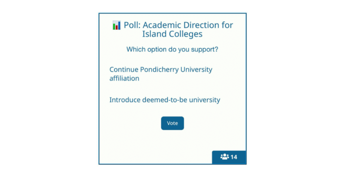 deemed university Andaman citizens poll