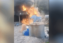 20-Tonne Bitumen Tank Erupts in Flames at Baratang Worksite